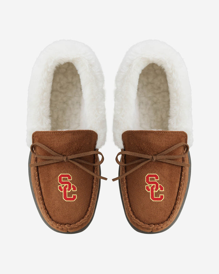 USC Trojans Womens Tan Moccasin Slipper FOCO - FOCO.com