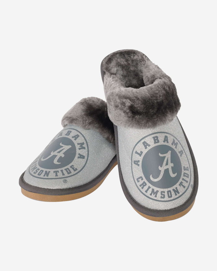 Alabama Crimson Tide Womens Glitter Open Back Fur Moccasin Slipper FOCO - FOCO.com