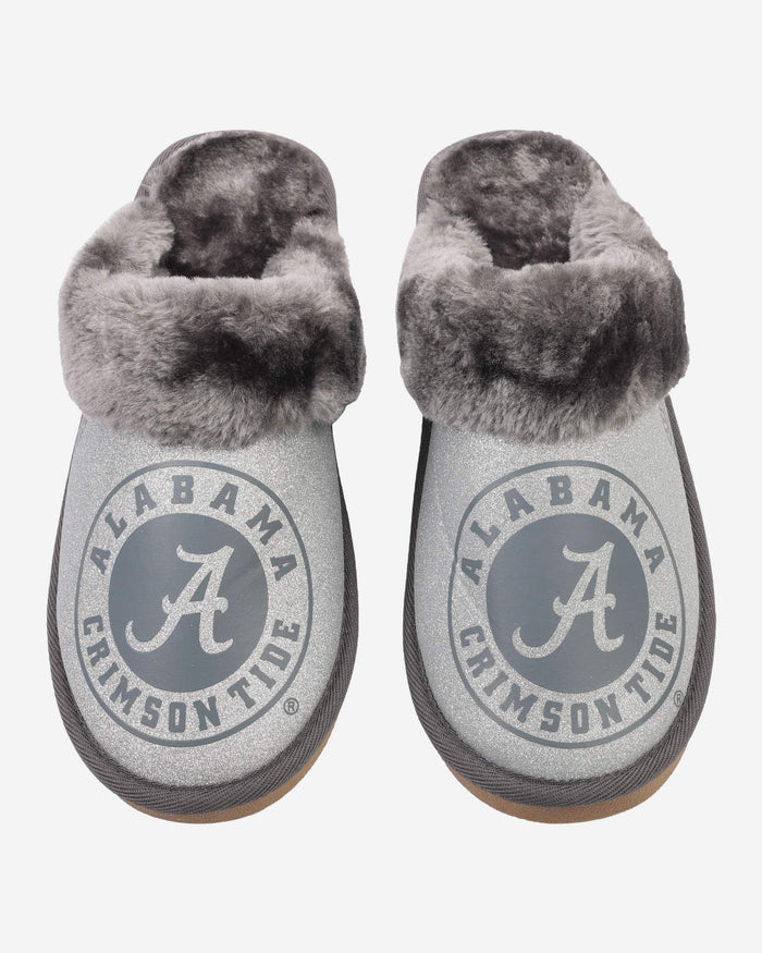 Alabama Crimson Tide Womens Glitter Open Back Fur Moccasin Slipper FOCO - FOCO.com