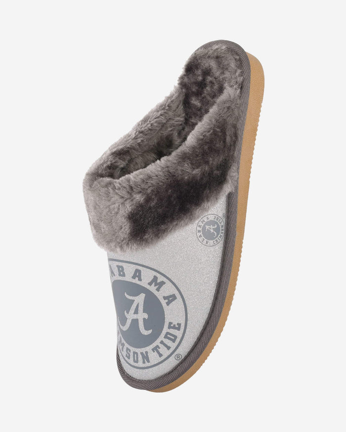 Alabama Crimson Tide Womens Glitter Open Back Fur Moccasin Slipper FOCO - FOCO.com