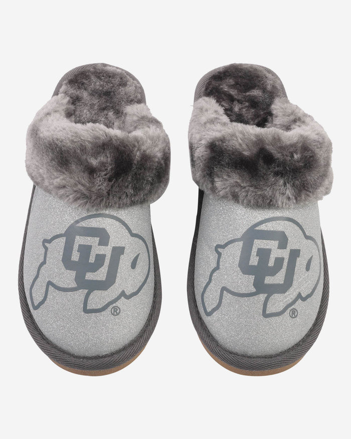 Colorado Buffaloes Womens Glitter Open Back Fur Moccasin Slipper FOCO - FOCO.com