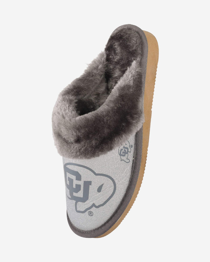 Colorado Buffaloes Womens Glitter Open Back Fur Moccasin Slipper FOCO - FOCO.com