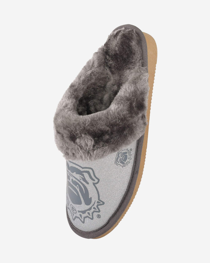 Georgia Bulldogs Womens Glitter Open Back Fur Moccasin Slipper FOCO - FOCO.com