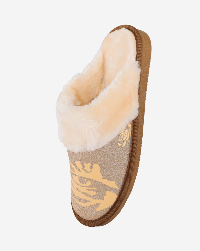 LSU Tigers Womens Glitter Open Back Fur Moccasin Slipper FOCO - FOCO.com