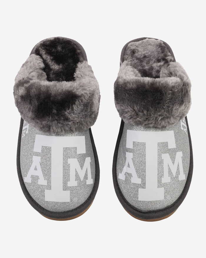 Texas A&M Aggies Womens Glitter Open Back Fur Moccasin Slipper FOCO - FOCO.com