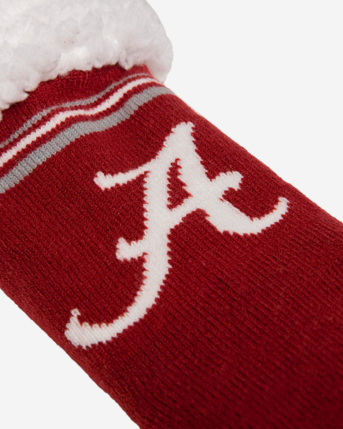 Alabama Crimson Tide Womens Stripe Logo Tall Footy Slipper Socks FOCO - FOCO.com