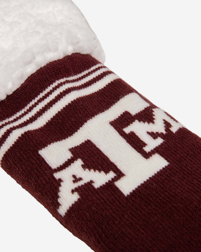 Texas A&M Aggies Womens Stripe Logo Tall Footy Slipper Socks FOCO - FOCO.com