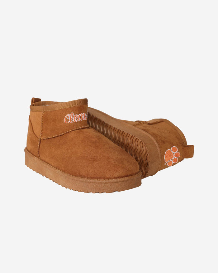 Clemson Tigers Womens Team Logo Fuzzy Fan Boot FOCO - FOCO.com