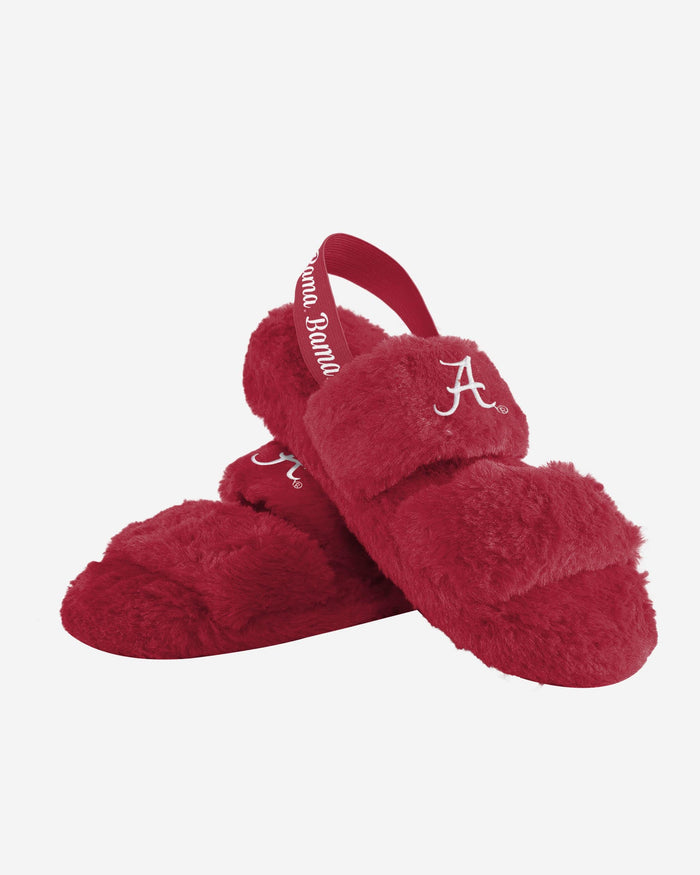 Alabama Crimson Tide Womens Heel Strap Wordmark Fur Slide FOCO - FOCO.com