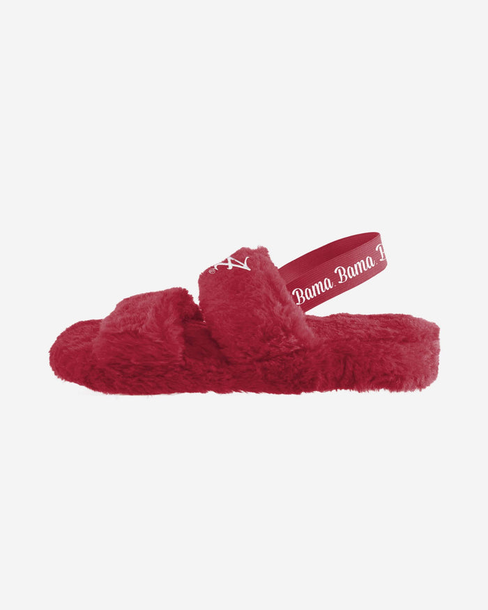 Alabama Crimson Tide Womens Heel Strap Wordmark Fur Slide FOCO - FOCO.com