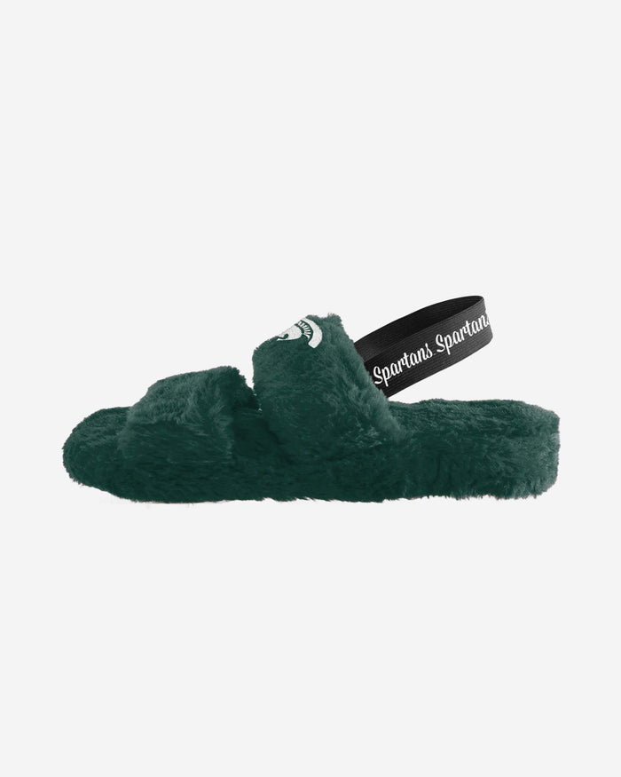 Michigan State Spartans Womens Heel Strap Wordmark Fur Slide FOCO - FOCO.com