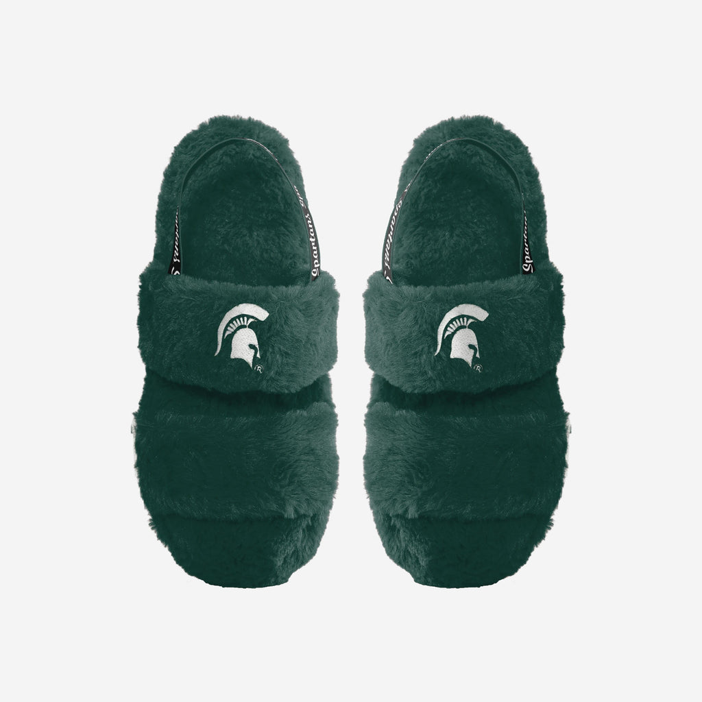 Michigan State Spartans Womens Heel Strap Wordmark Fur Slide FOCO S - FOCO.com