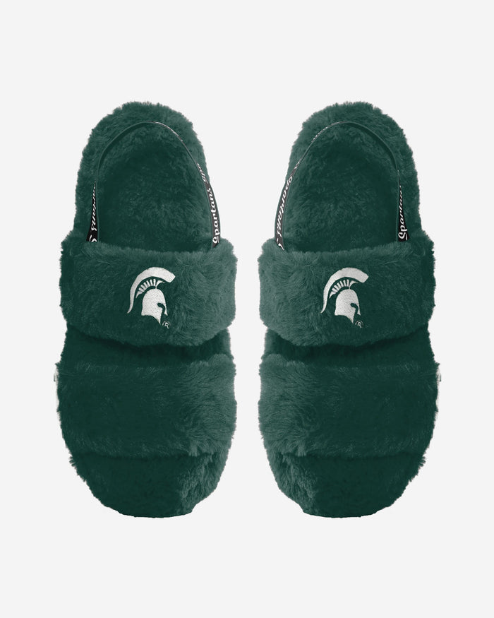 Michigan State Spartans Womens Heel Strap Wordmark Fur Slide FOCO S - FOCO.com