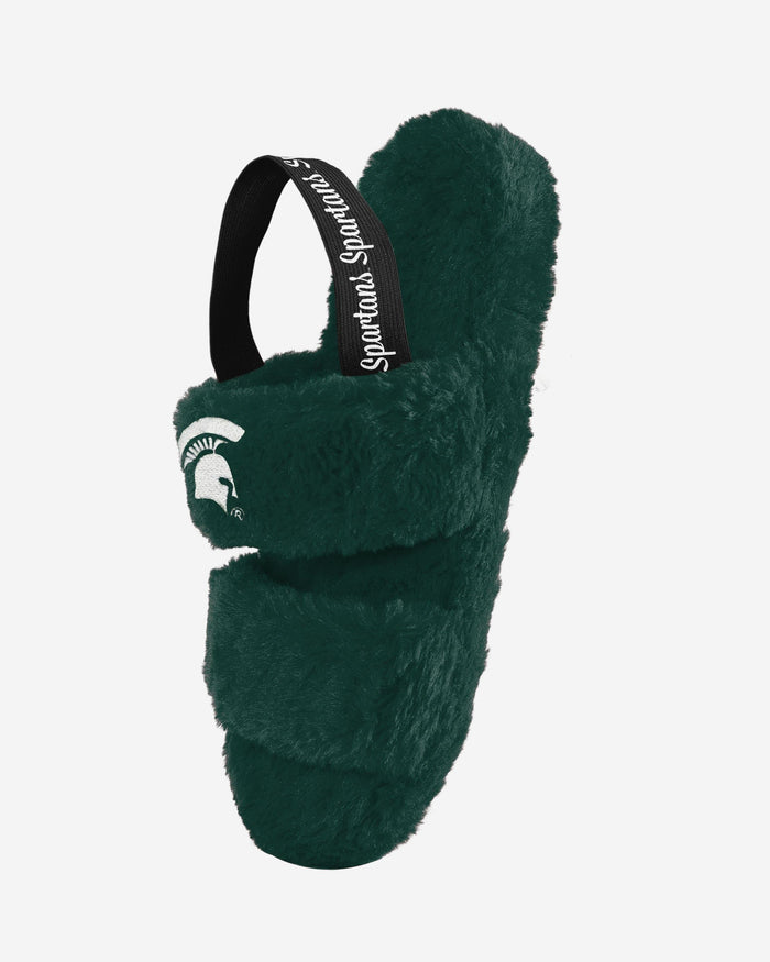 Michigan State Spartans Womens Heel Strap Wordmark Fur Slide FOCO - FOCO.com