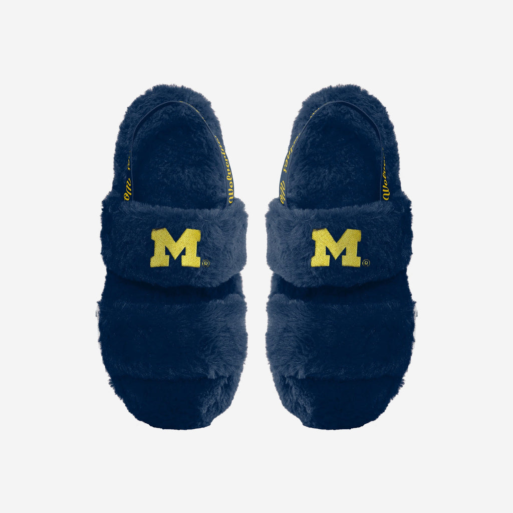 Michigan Wolverines Womens Heel Strap Wordmark Fur Slide FOCO S - FOCO.com