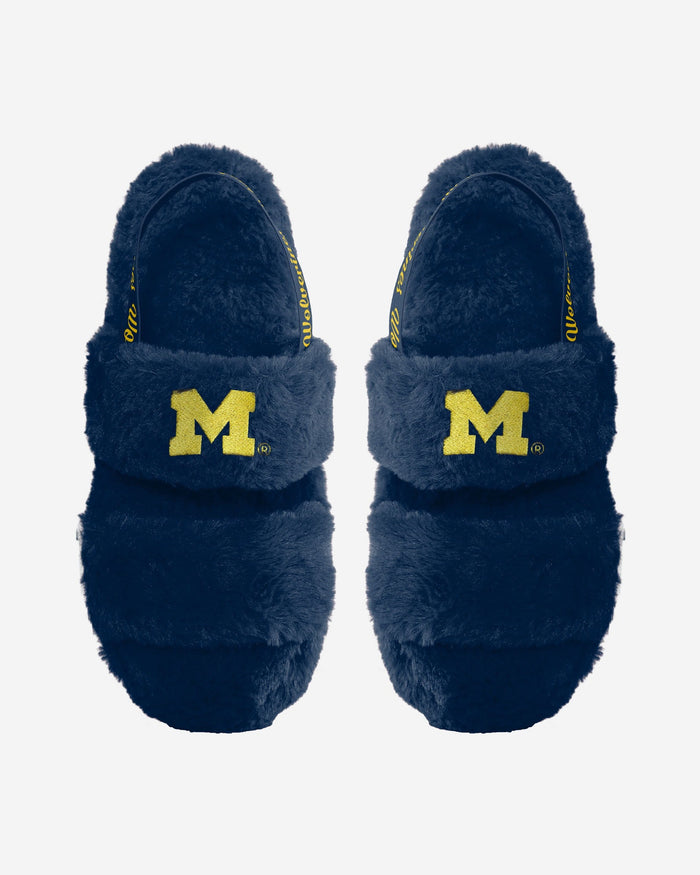 Michigan Wolverines Womens Heel Strap Wordmark Fur Slide FOCO S - FOCO.com