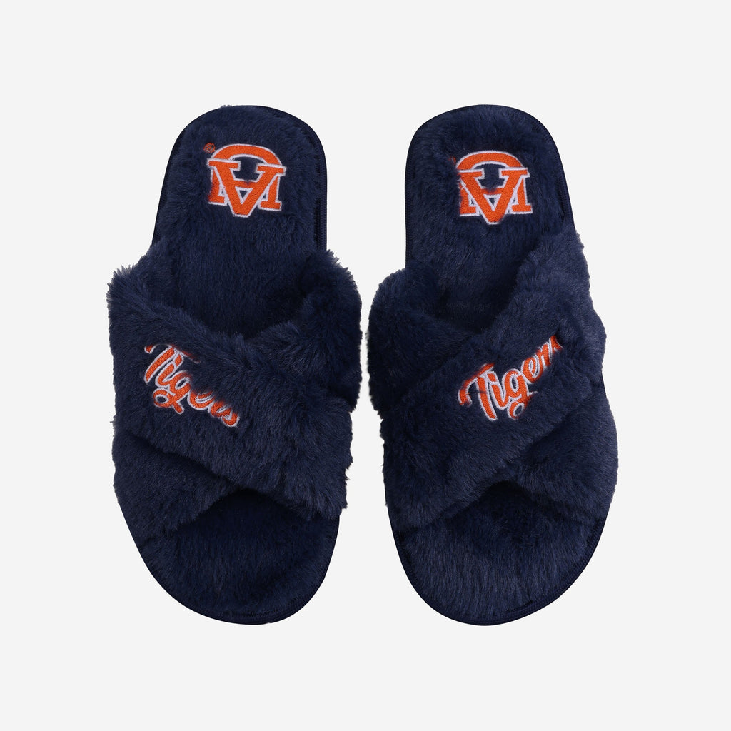 Auburn Tigers Womens Script Wordmark Fur Cross Slide FOCO S - FOCO.com