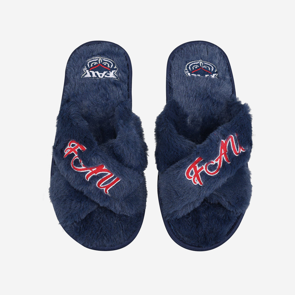 Florida Atlantic Owls Womens Script Wordmark Fur Cross Slide FOCO S - FOCO.com