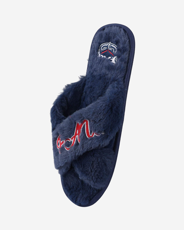 Florida Atlantic Owls Womens Script Wordmark Fur Cross Slide FOCO - FOCO.com