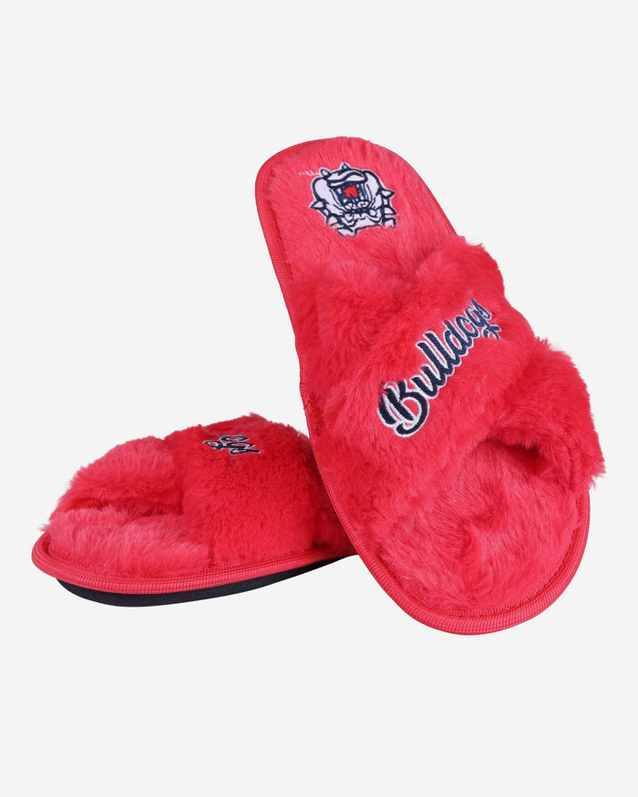 Fresno State Bulldogs Womens Script Wordmark Fur Cross Slide FOCO - FOCO.com