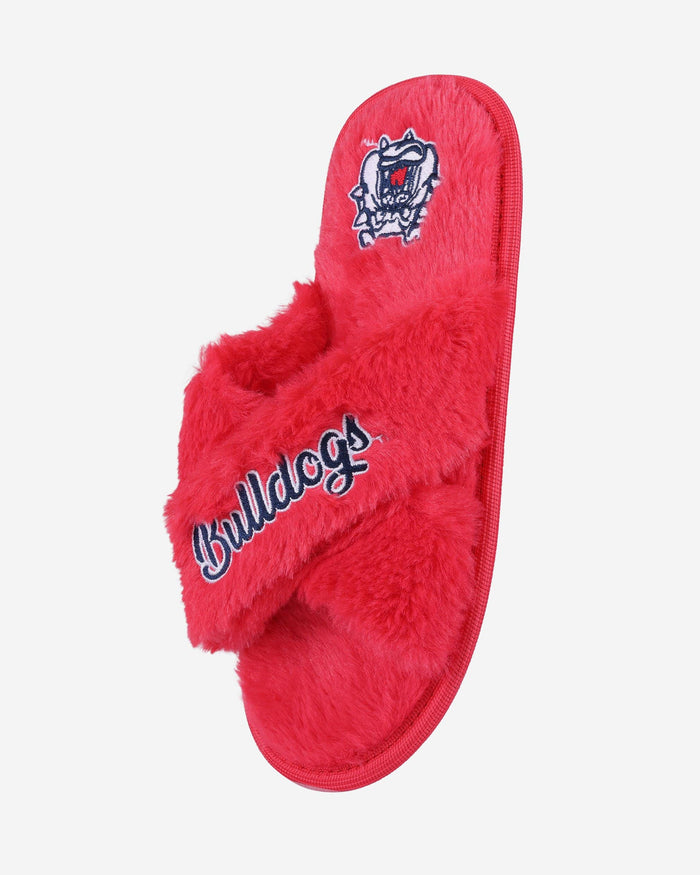 Fresno State Bulldogs Womens Script Wordmark Fur Cross Slide FOCO - FOCO.com