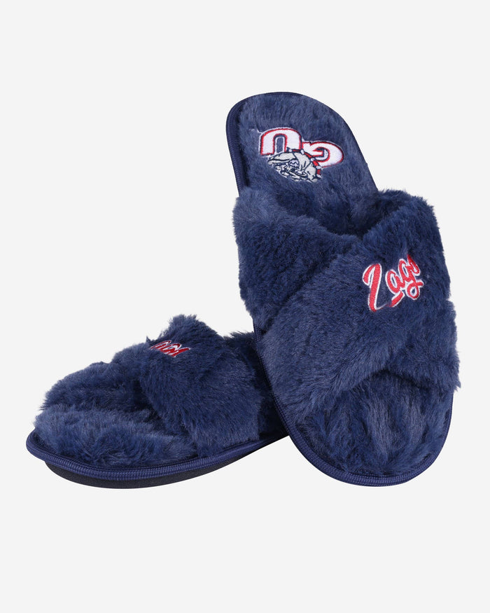 Gonzaga Bulldogs Womens Script Wordmark Fur Cross Slide FOCO - FOCO.com