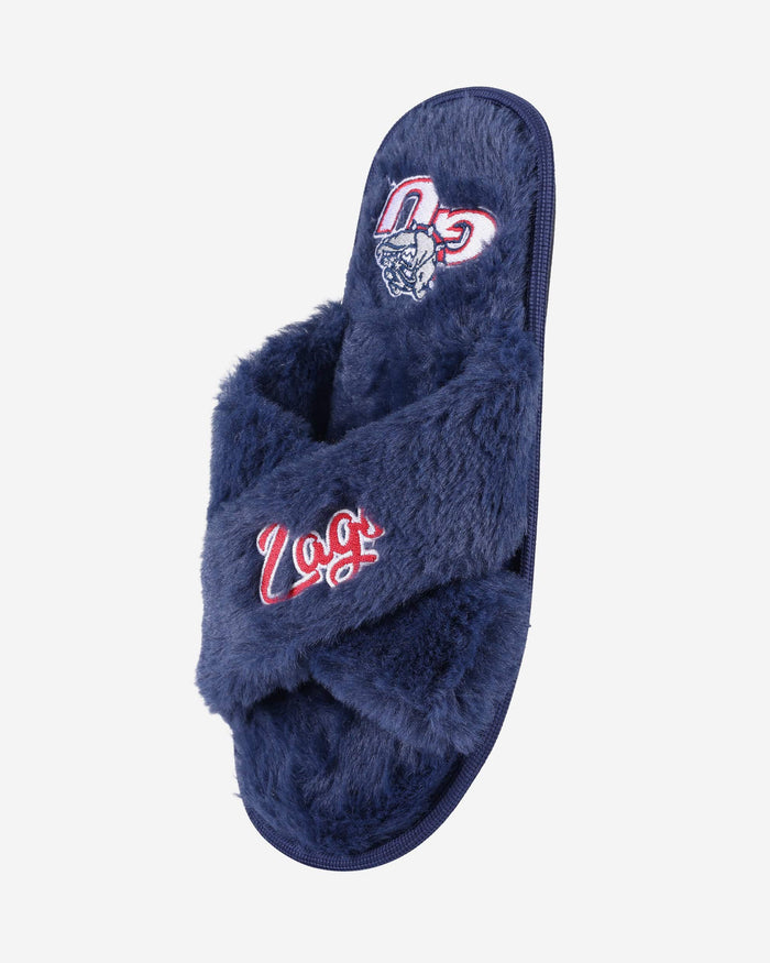 Gonzaga Bulldogs Womens Script Wordmark Fur Cross Slide FOCO - FOCO.com