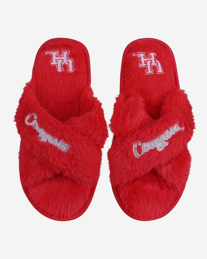 Houston Cougars Womens Script Wordmark Fur Cross Slide FOCO S - FOCO.com