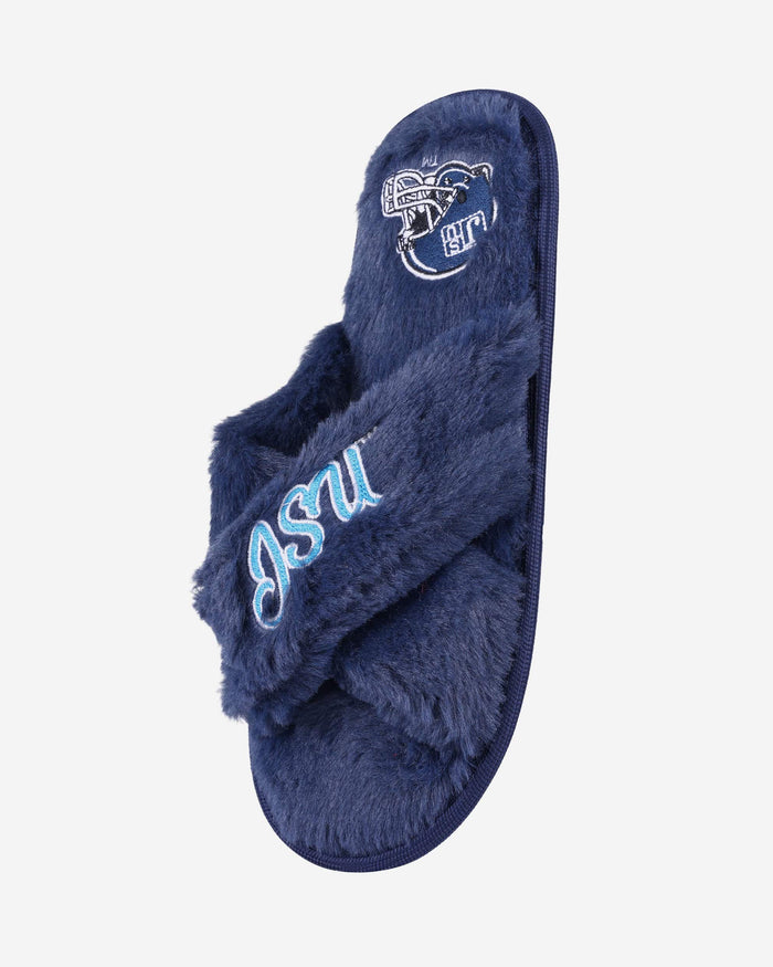 Jackson State Tigers Womens Script Wordmark Fur Cross Slide FOCO - FOCO.com