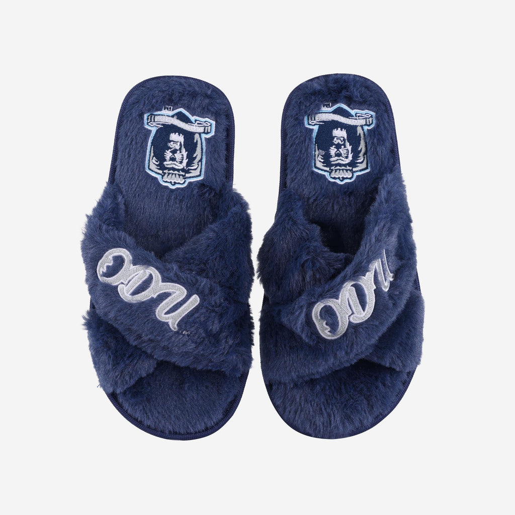 Old Dominion Monarchs Womens Script Wordmark Fur Cross Slide FOCO S - FOCO.com