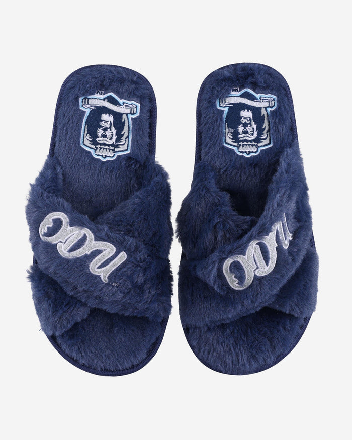 Old Dominion Monarchs Womens Script Wordmark Fur Cross Slide FOCO S - FOCO.com