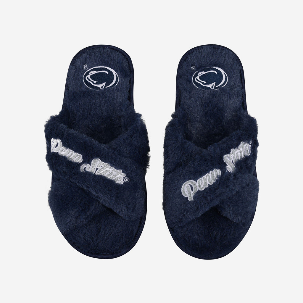 Penn State Nittany Lions Womens Script Wordmark Fur Cross Slide FOCO S - FOCO.com