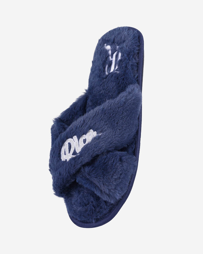 Rice Owls Womens Script Wordmark Fur Cross Slide FOCO - FOCO.com