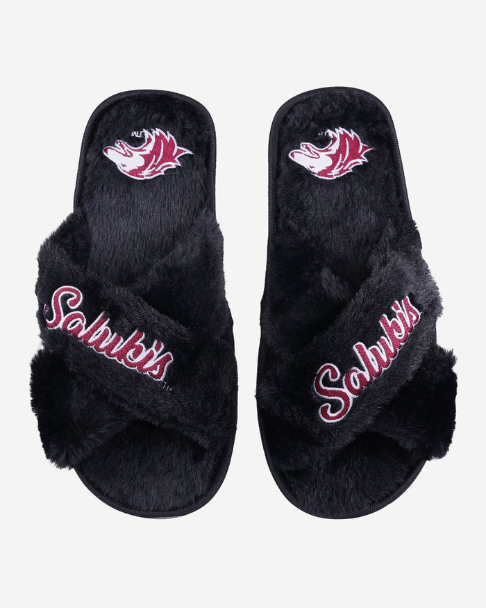 Southern Illinois Salukis Womens Script Wordmark Fur Cross Slide FOCO S - FOCO.com