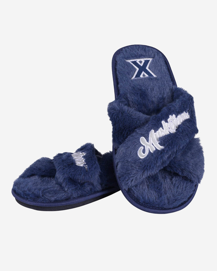 Xavier Musketeers Womens Script Wordmark Fur Cross Slide FOCO - FOCO.com