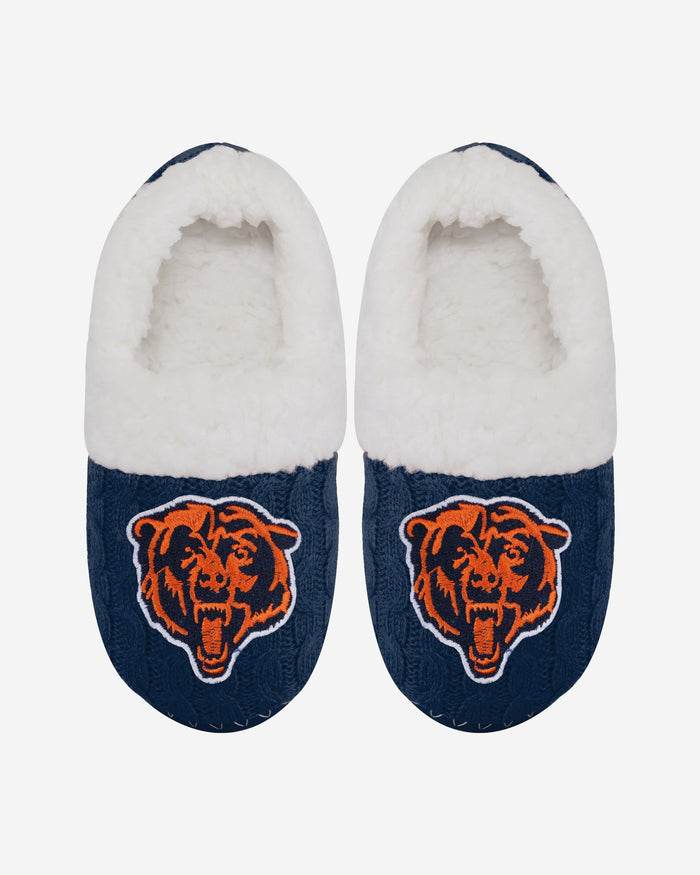 Chicago Bears Womens Team Color Moccasin Slipper FOCO - FOCO.com