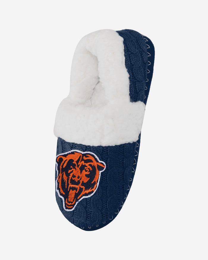 Chicago Bears Womens Team Color Moccasin Slipper FOCO - FOCO.com