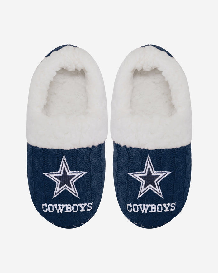 Dallas Cowboys Womens Team Color Moccasin Slipper FOCO - FOCO.com