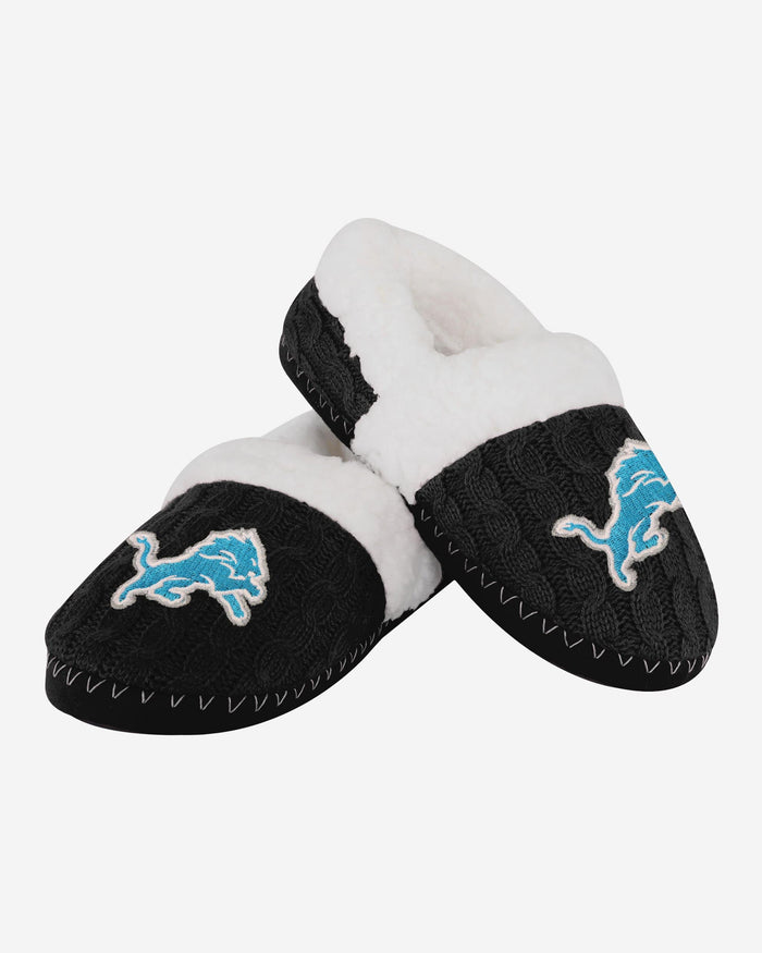 Detroit Lions Womens Team Color Moccasin Slipper FOCO - FOCO.com