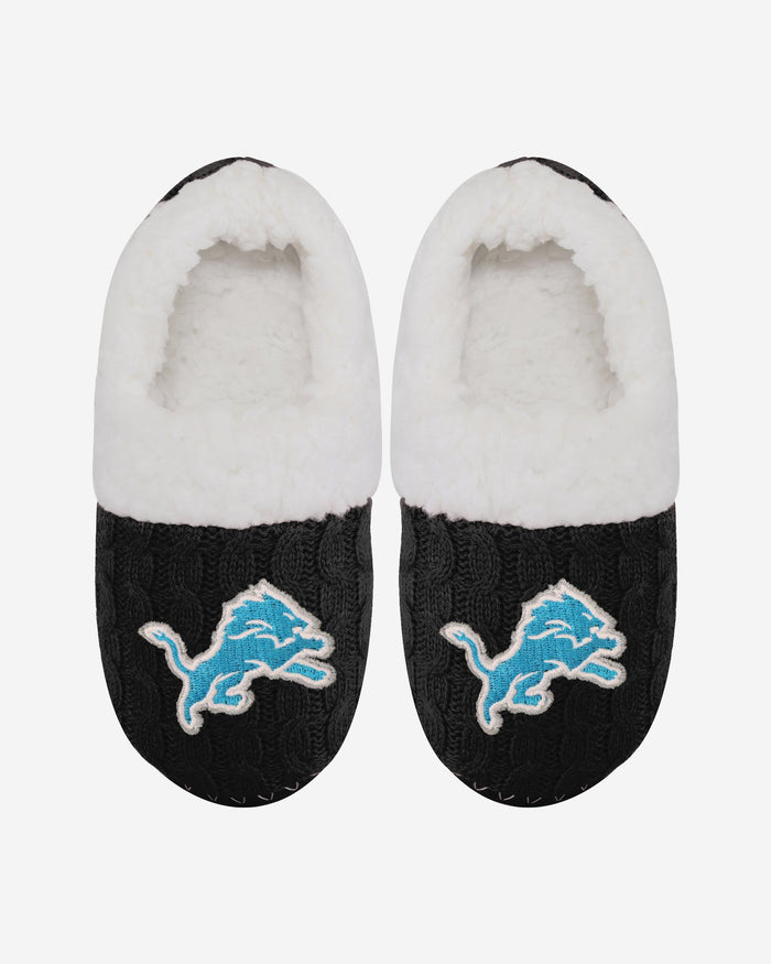 Detroit Lions Womens Team Color Moccasin Slipper FOCO - FOCO.com