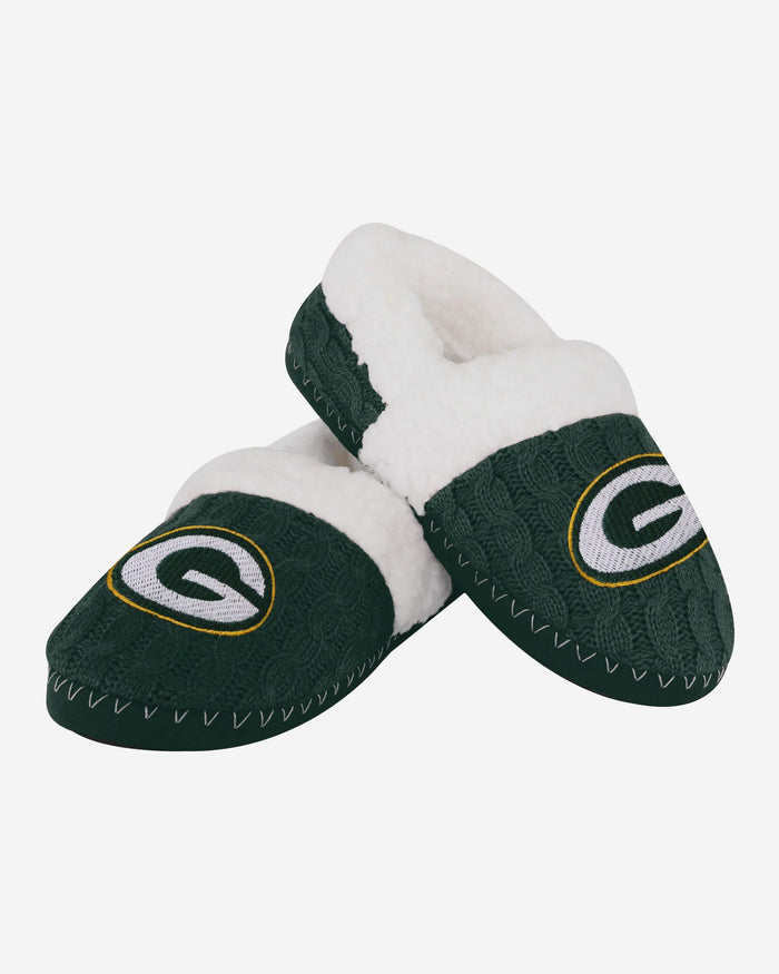 Green Bay Packers Womens Team Color Moccasin Slipper FOCO - FOCO.com