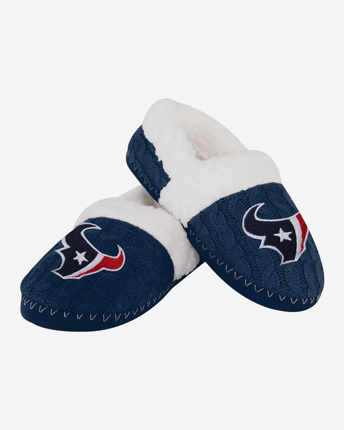 Houston Texans Womens Team Color Moccasin Slipper FOCO - FOCO.com