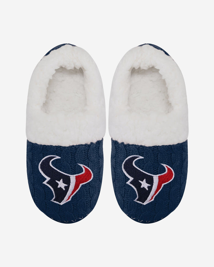 Houston Texans Womens Team Color Moccasin Slipper FOCO - FOCO.com