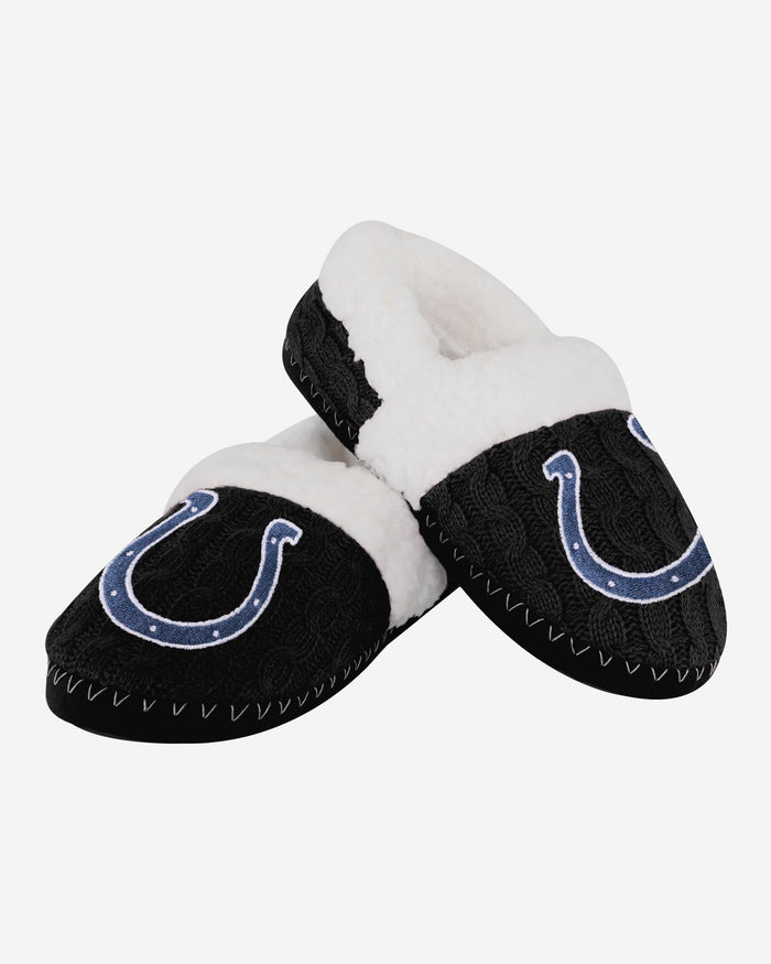 Indianapolis Colts Womens Team Color Moccasin Slipper FOCO - FOCO.com