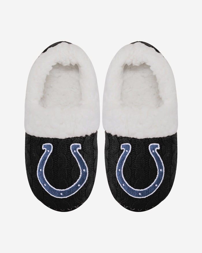 Indianapolis Colts Womens Team Color Moccasin Slipper FOCO - FOCO.com