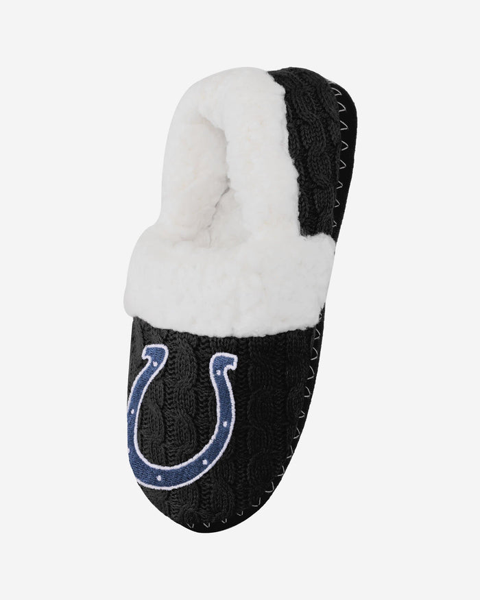 Indianapolis Colts Womens Team Color Moccasin Slipper FOCO - FOCO.com