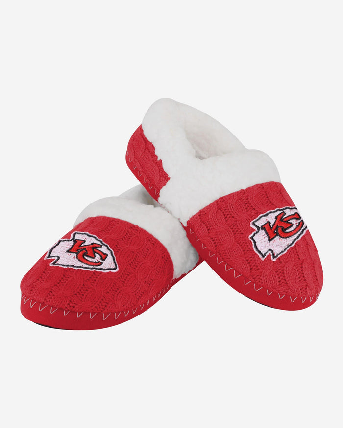 Kansas City Chiefs Womens Team Color Moccasin Slipper FOCO - FOCO.com