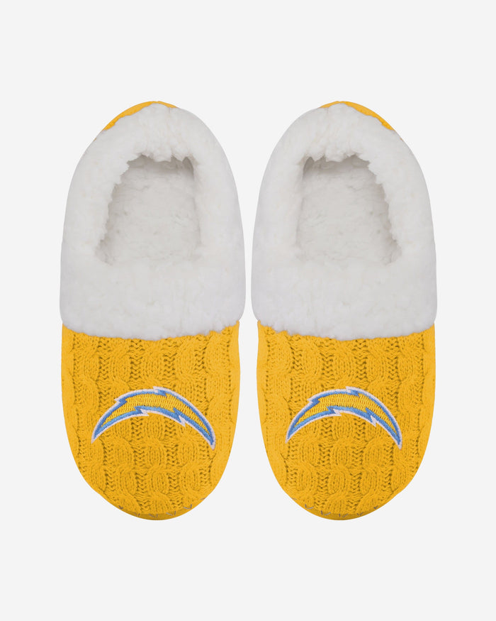 Los Angeles Chargers Womens Team Color Moccasin Slipper FOCO - FOCO.com