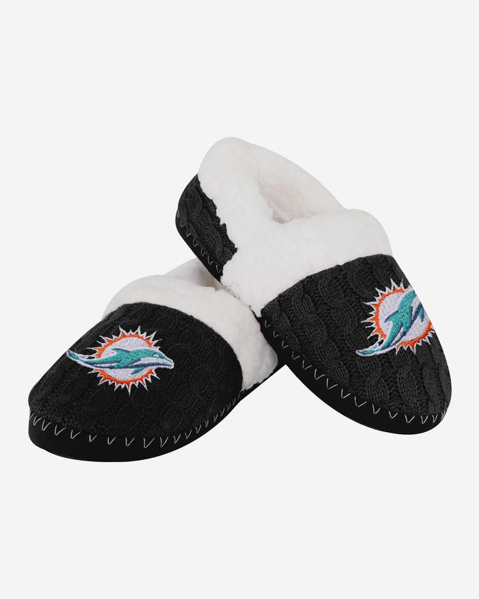 Miami Dolphins Womens Team Color Moccasin Slipper FOCO - FOCO.com