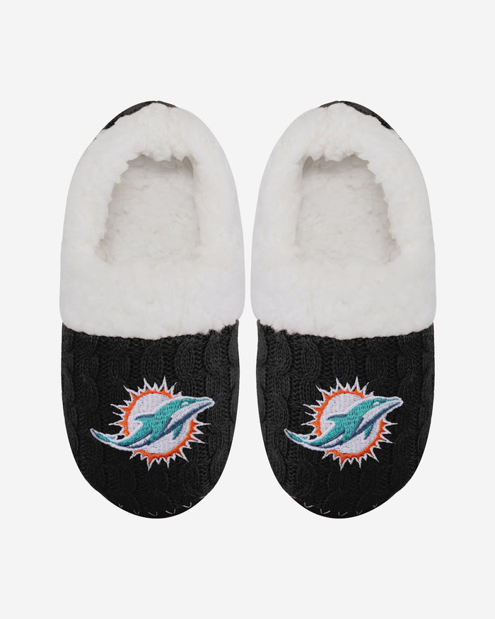 Miami Dolphins Womens Team Color Moccasin Slipper FOCO - FOCO.com